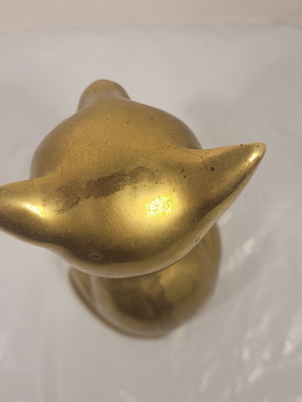 Brass-Look Gold Cat Figurine Decorative Accent - Picture 5 of 6